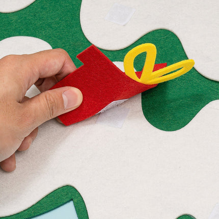 Árbol de Navidad de Fieltro con 32 Piezas + Luces LED – Decoración Educativa para Niños