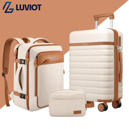 Juego de Equipaje de 3 Piezas Ukein con Valija, Mochila y Neceser