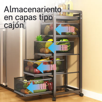 Frutera y Organizador SmartRack con Rueditas