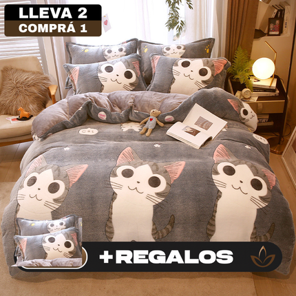 Juego de Ropa de Cama en Algodón y Lana